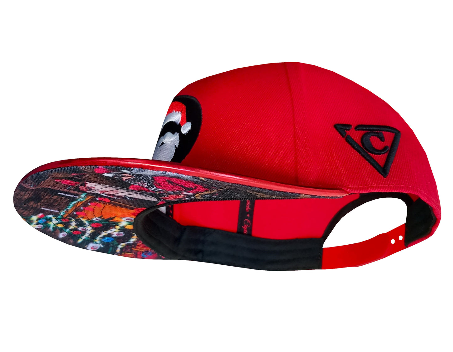 Santa's List Snapback - Red/Metallic - Capiche Caps Limited Edition