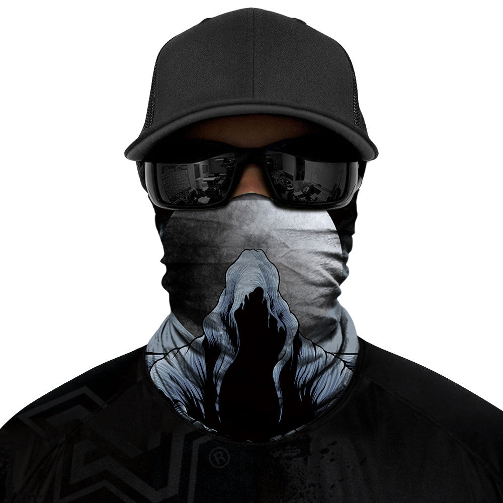 Grim Biker Mask - Grey/Black - Capiche Caps Black