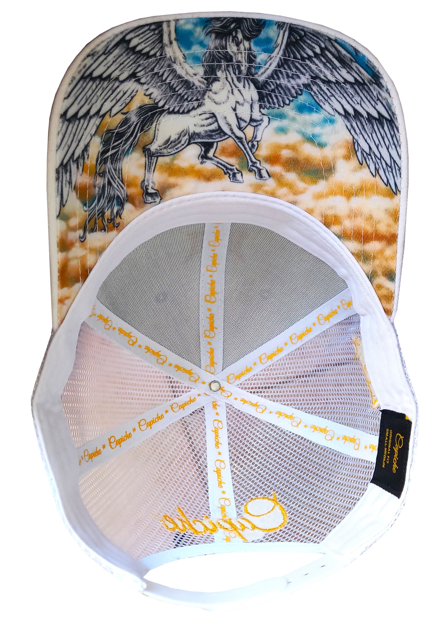 Pegasus Trucker Cap Child Size - White - Capiche Caps Children