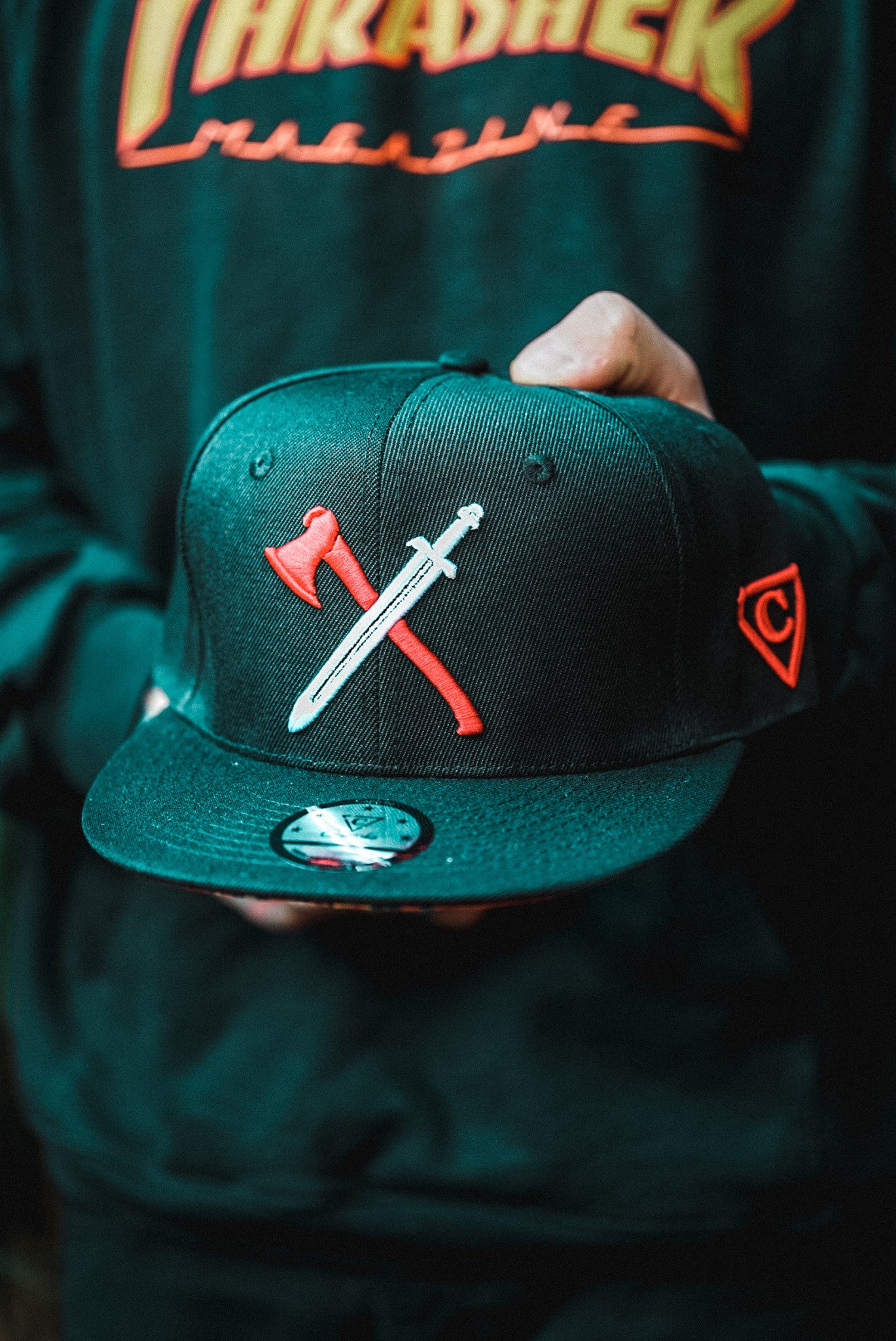 Viking Red/White Snapback - Black - Capiche Caps Black