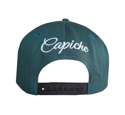 Capiche Typhon Ancient Greek Green Snapback Cap White Trident Logo (5).jpg