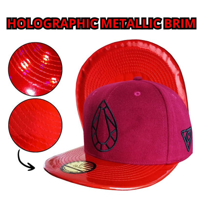 Ruby - Red Fleece/Red Holographic - Capiche Caps Holographic