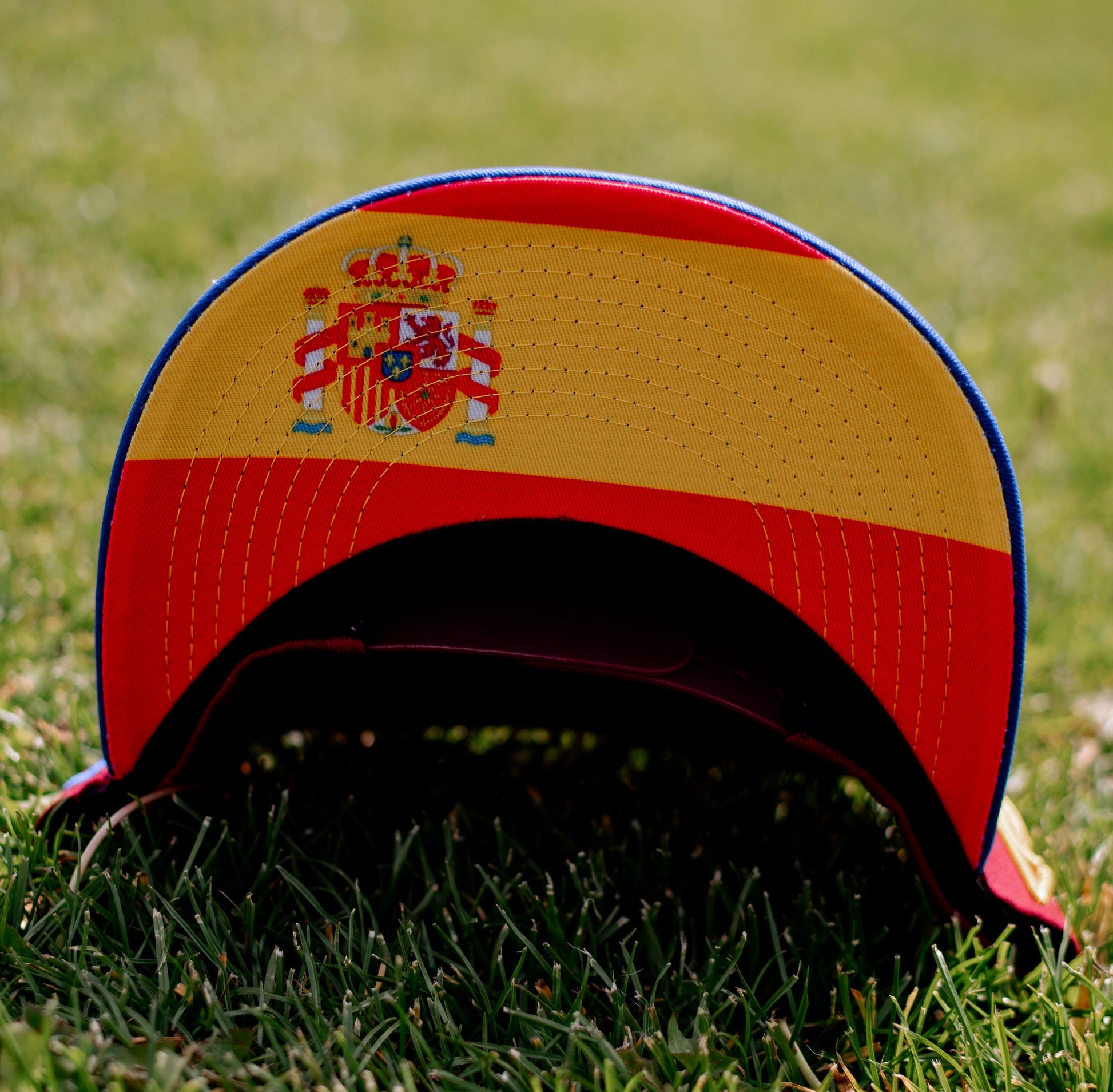 European Championship Spain Dark Red Snapback Baseball Cap Blue Brim (14).jpg