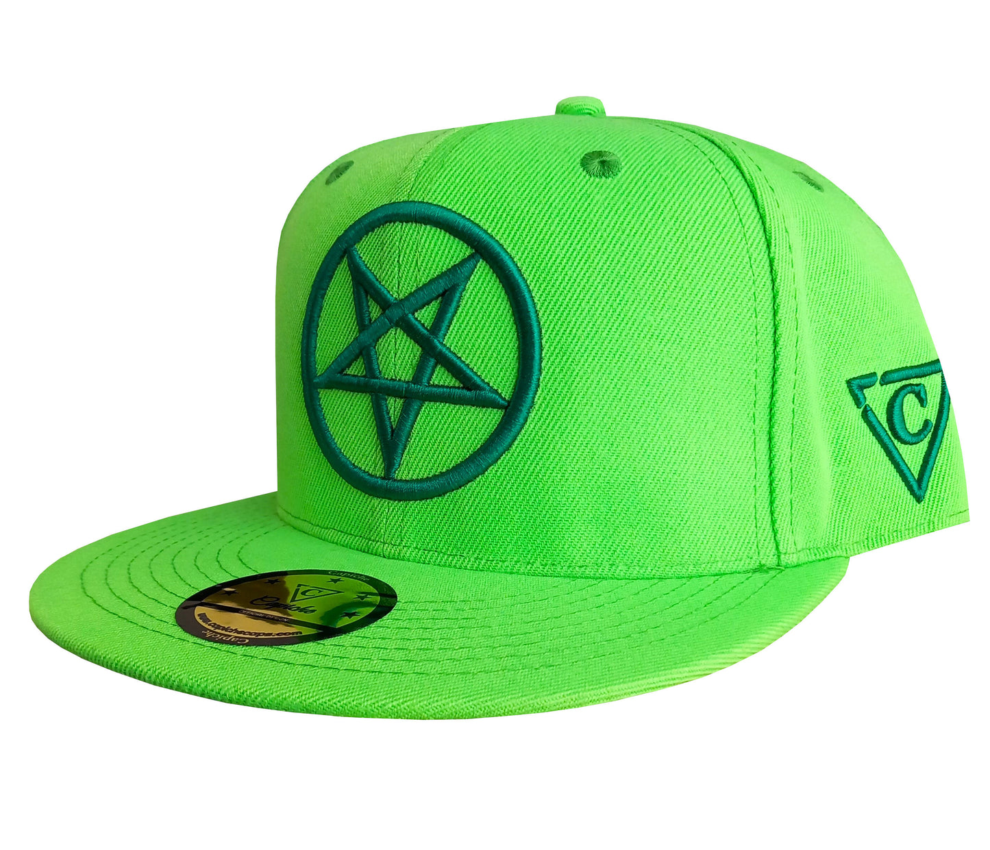 Cursed Mansion Snapback - Neon Green - Capiche Caps Green