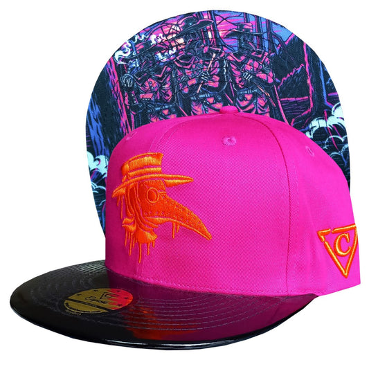 Death Plague Snapback - Ruby/Black Metallic - Capiche Caps Black