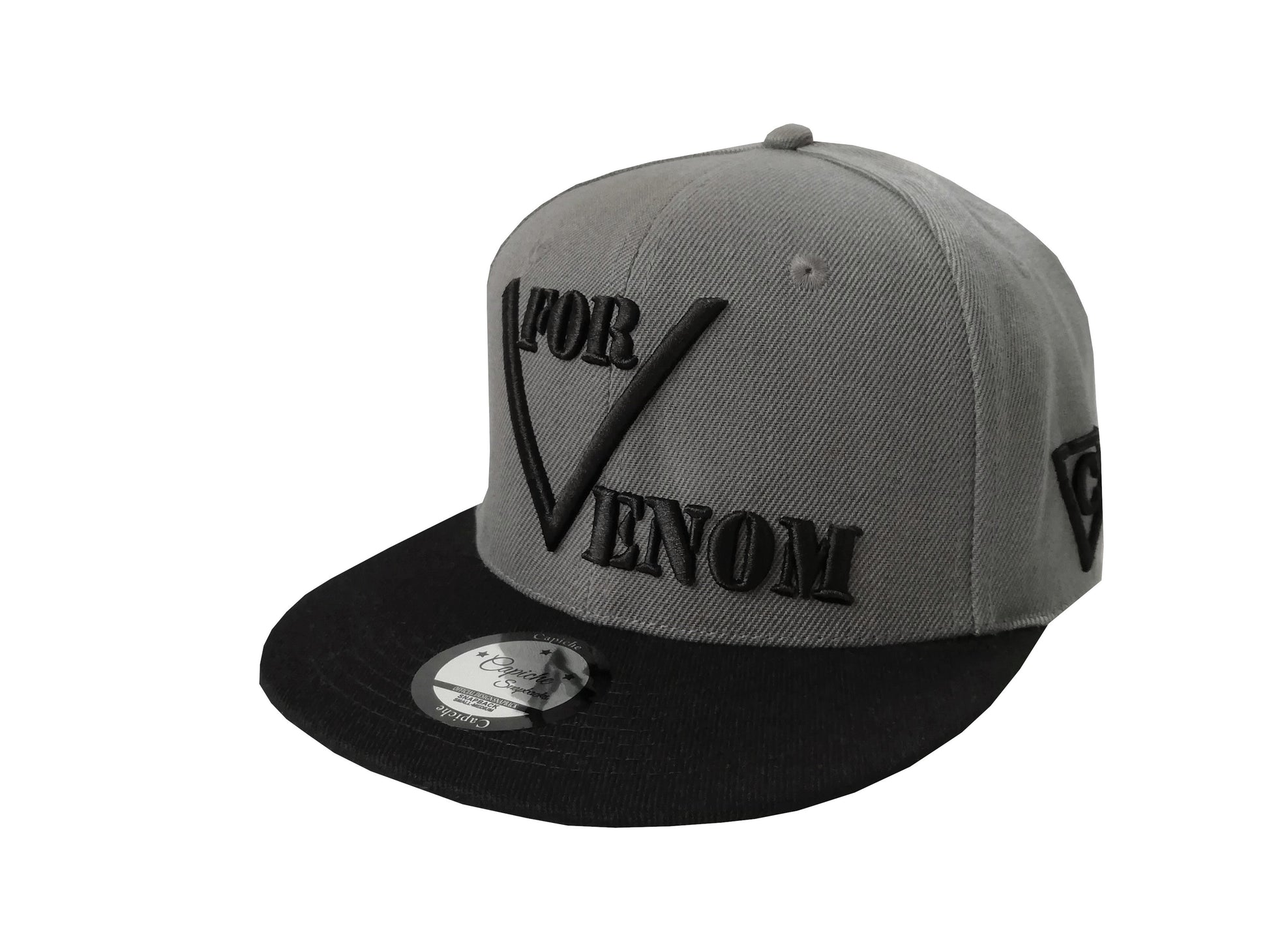 Black Widow Snapback - Grey/Black - Capiche Caps Black