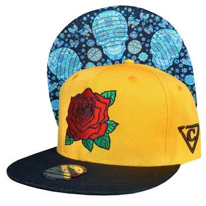 Day Of The Dead 2 Snapback - Yellow - Capiche Caps Snapback