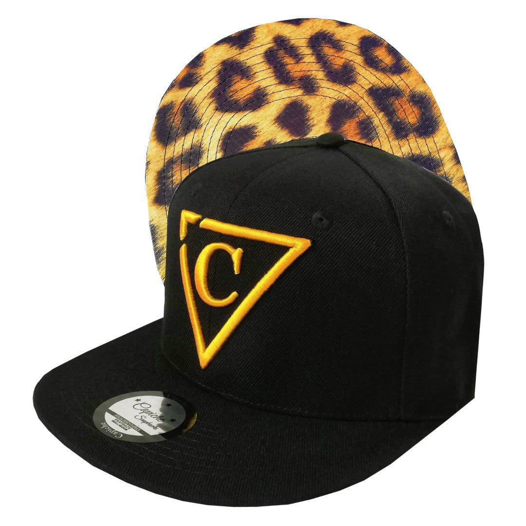 Leopard Snapback - Black - Capiche Caps Black