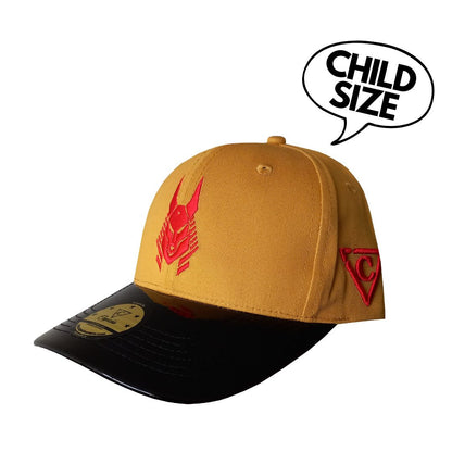 Anubis Curved Cap Child Size - Yellow/Metallic Black - Capiche Caps Black