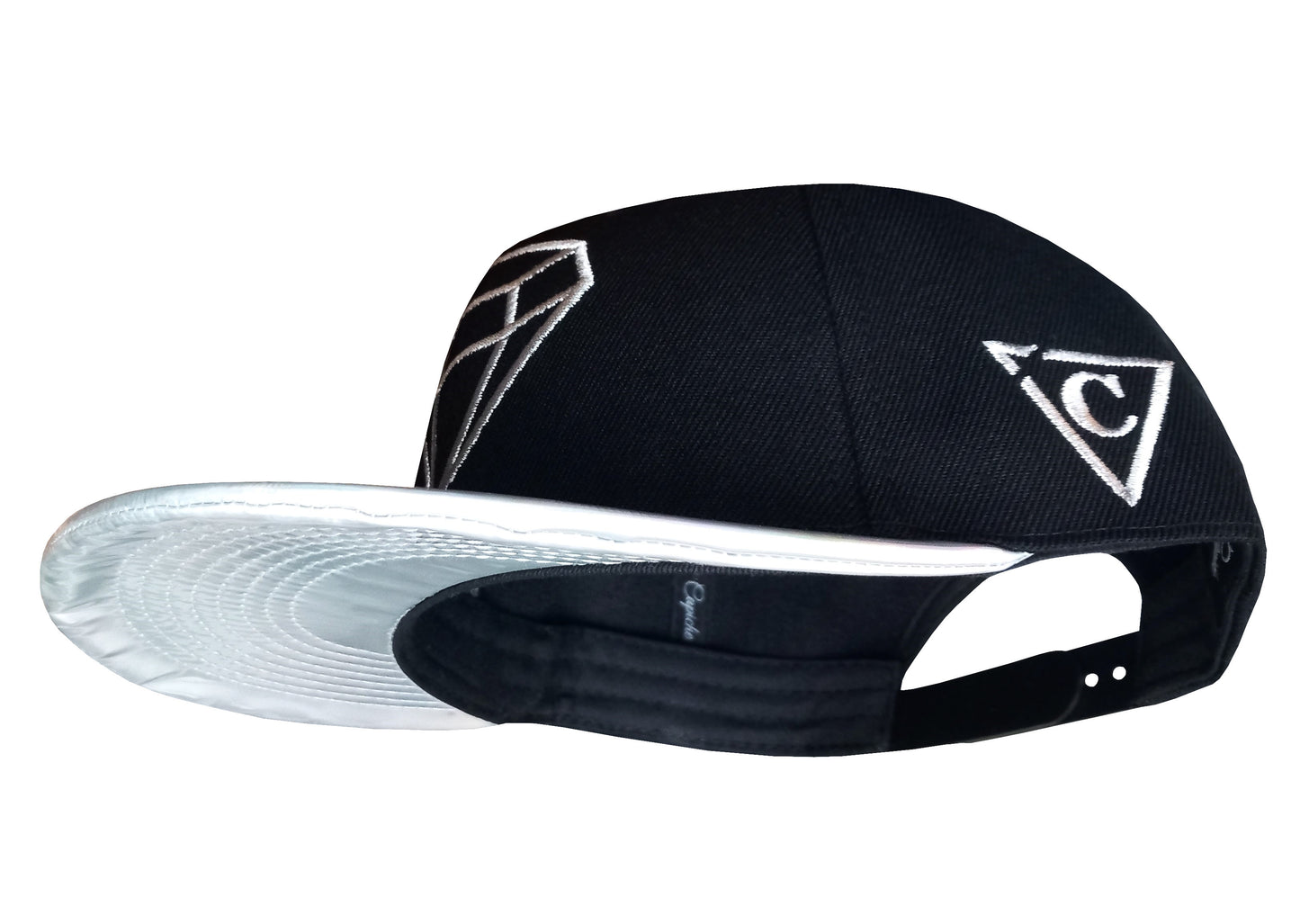 Clear Diamond - Black/Silver Holographic - Capiche Caps Black