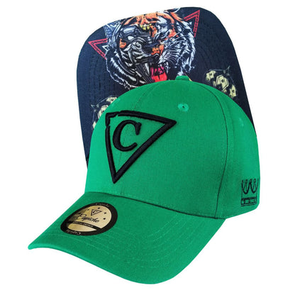 The Tiger Curved Baseball Cap - Green - Capiche Caps Curved Cap