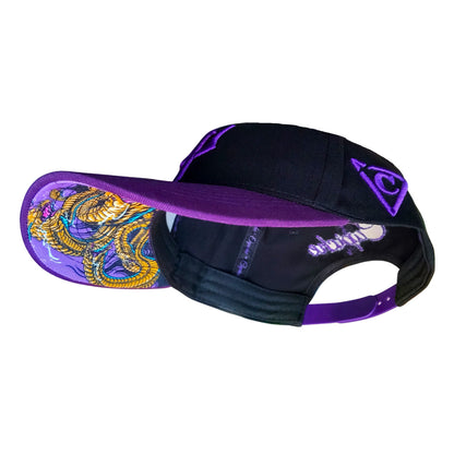 Hydra Curved Cap Child Size - Black/Purple - Capiche Caps Purple