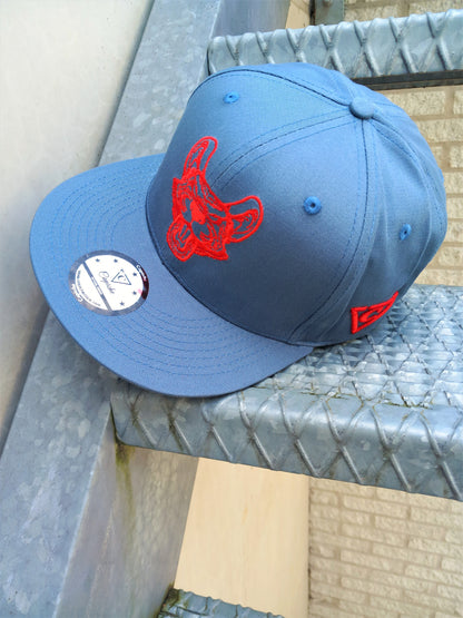 Rats Snapback - Grey/Red - Capiche Caps Snapback