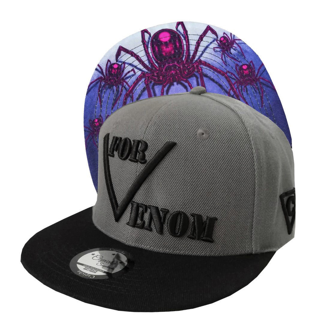 Black Widow Snapback - Grey/Black - Capiche Caps Black