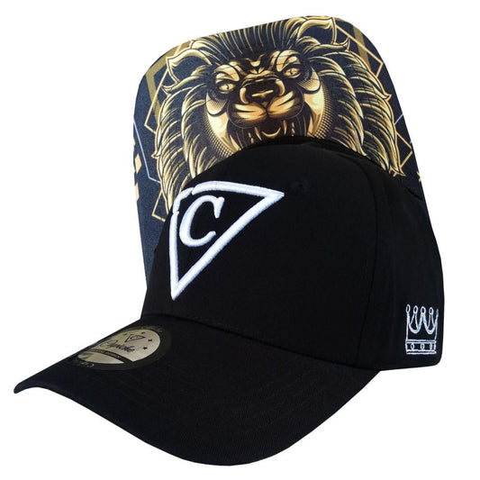 Mighty Lion Curved Baseball Cap - Black - Capiche Caps Curved Cap