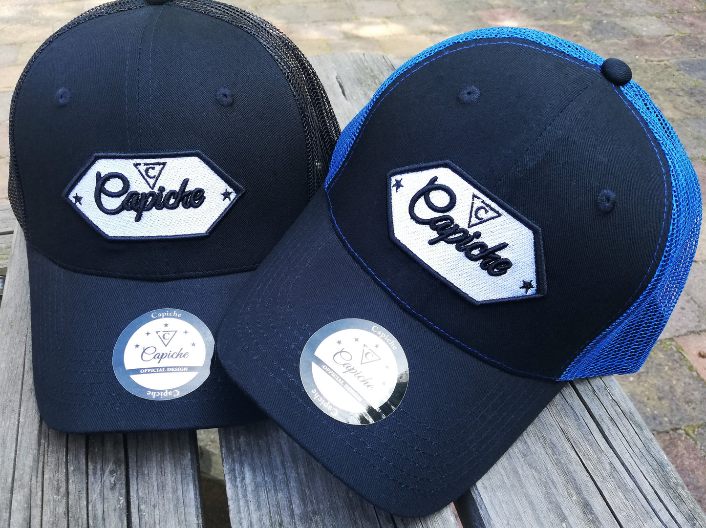 Hidden Lady Trucker Cap - Blue/Black - Capiche Caps Trucker Cap