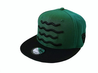 The Shark Snapback - Green/Black - Capiche Caps Black