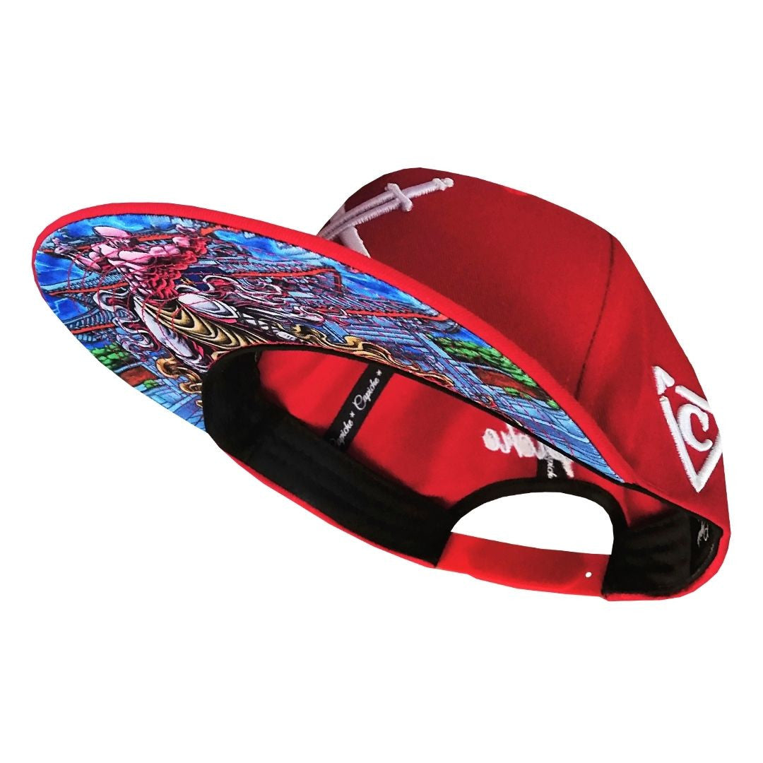 Shaolin Snapback - Red - Capiche Caps Snapback