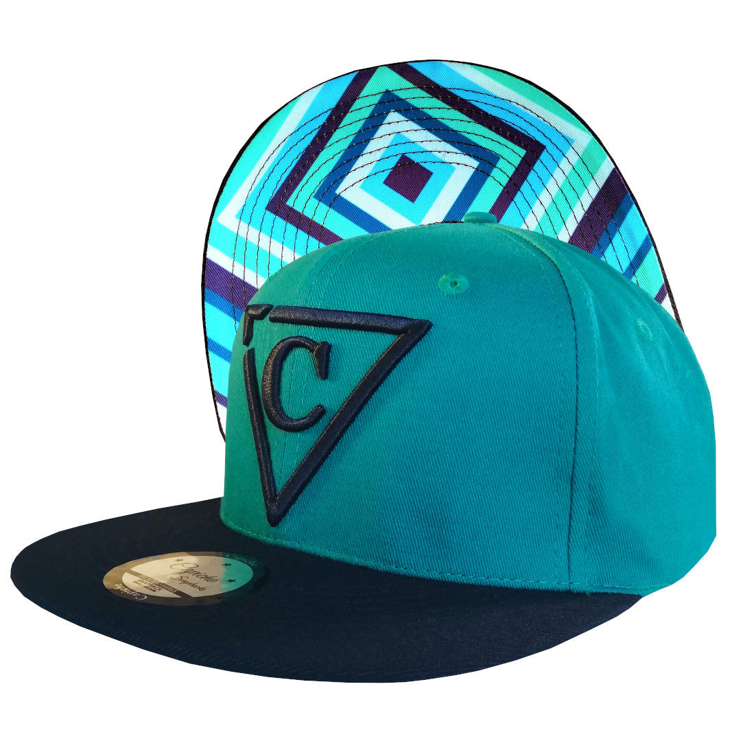 The Diamond Snapback - Teal/Black - Capiche Caps Black