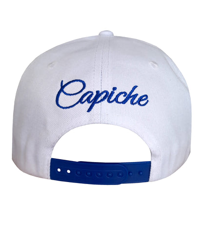 White Snapback Hat With Blue Brim Cycnus Greek Mythology From Capiche Caps (15).jpg