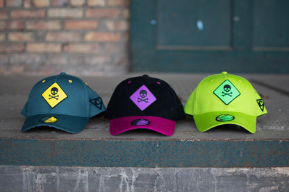 Toxic Tsunami Curved Cap - Neon Green - Capiche Caps Rubber