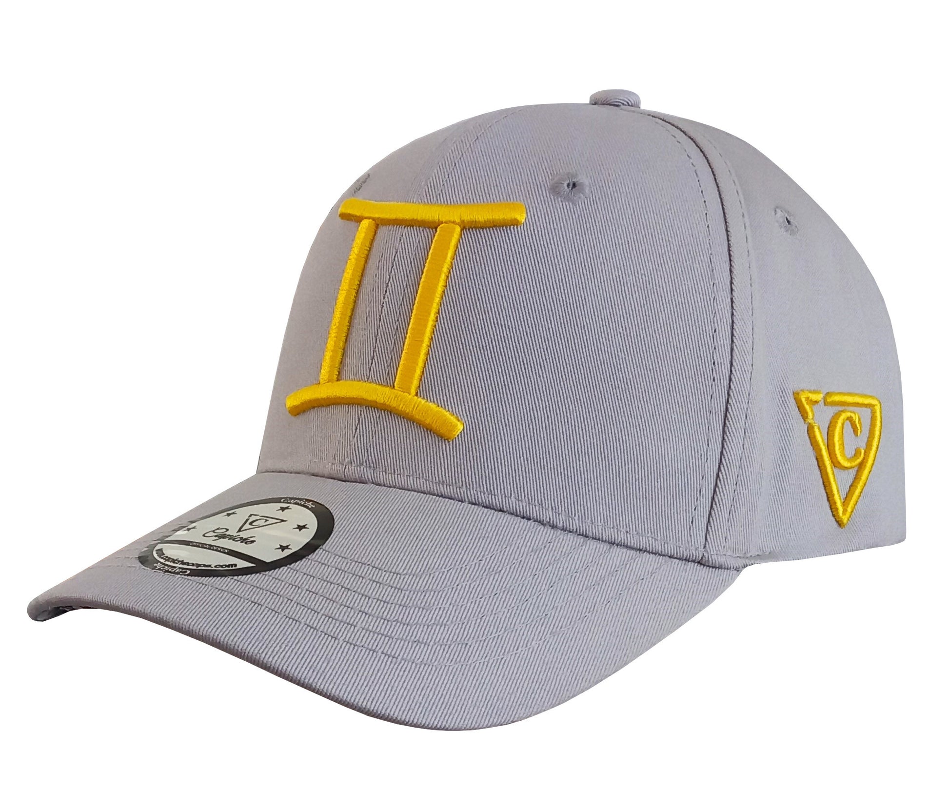 Zodiac Gemini Curved Cap - Light Grey - Capiche Caps Zodiac