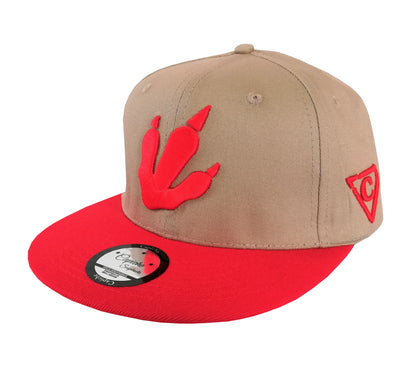 Dimorphodon Snapback - Beige/Red - Capiche Caps Pre-Historic