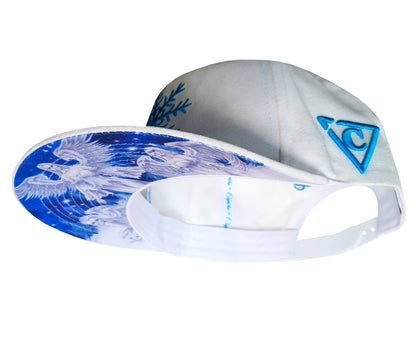 Snow Angels Snapback - White Suede - Capiche Caps Suede