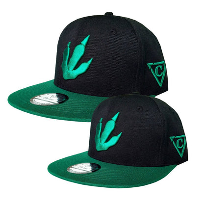 T-rex Snapback Child Size - Black/Green - Capiche Caps Black