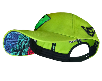 Toxic Tsunami Curved Cap - Neon Green - Capiche Caps Rubber