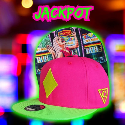 Jackpot Snapback - Neon Green/Neon Pink - Capiche Caps Casino