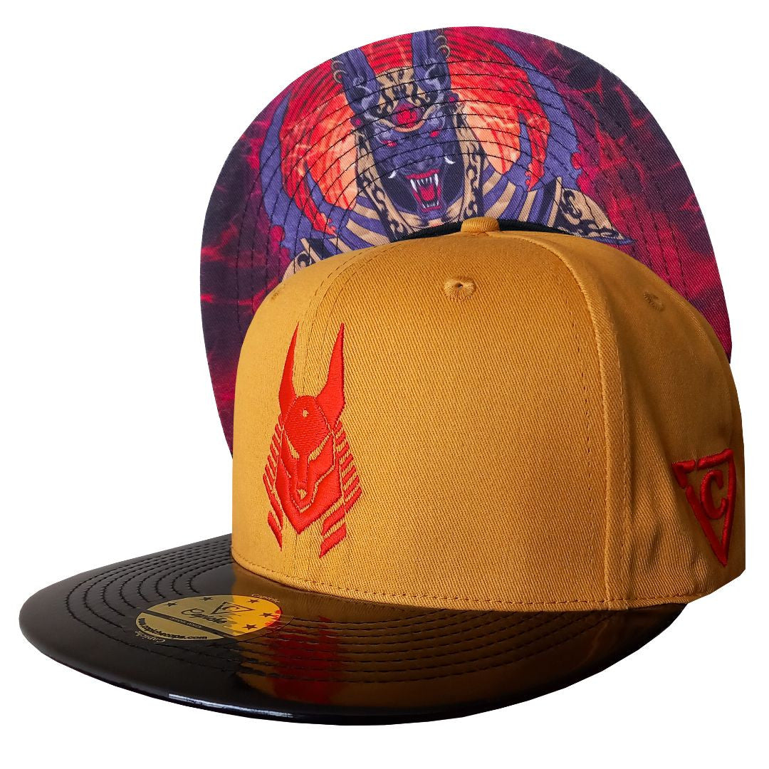 Anubis Snapback - Yellow/Metallic Black - Capiche Caps Black