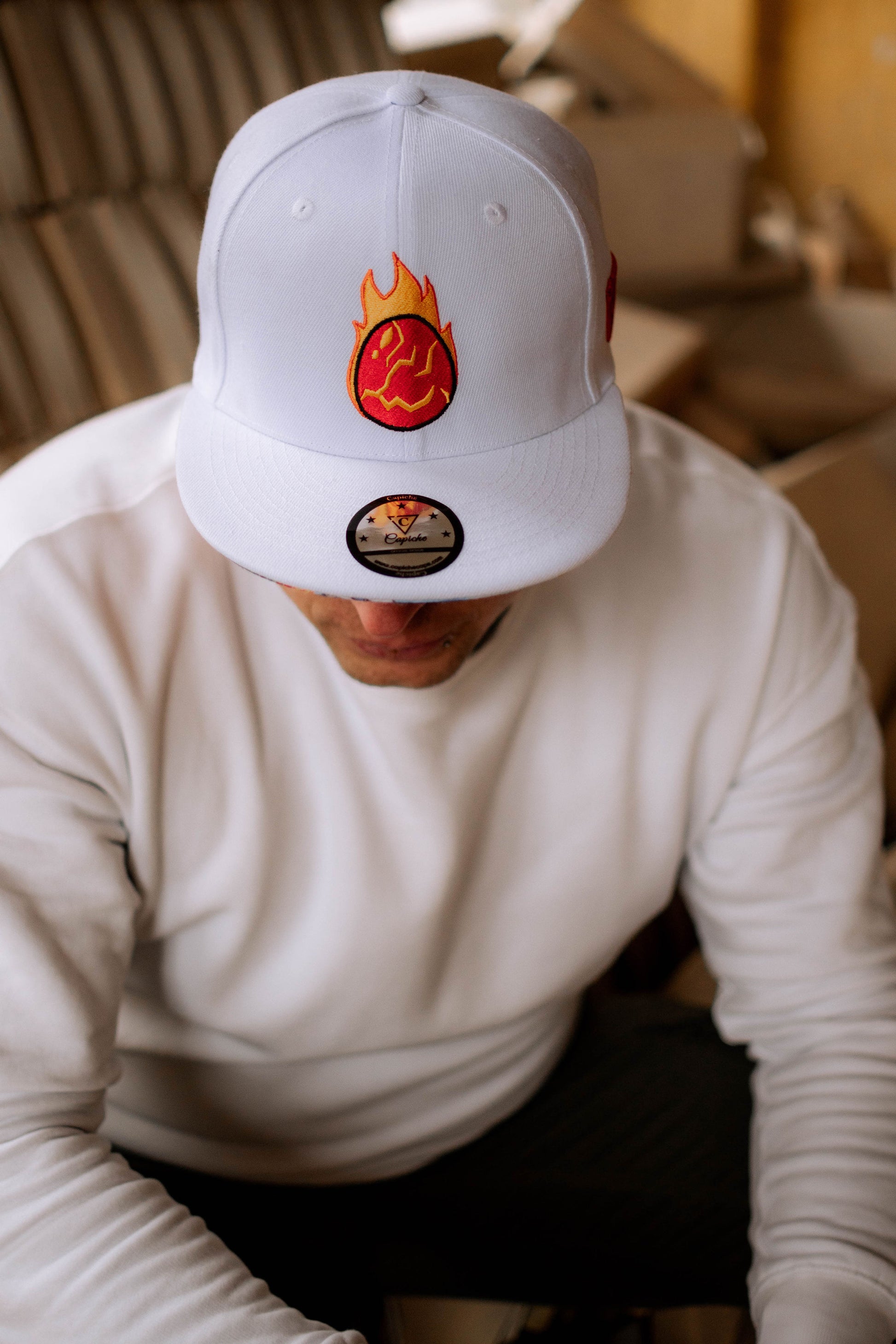 Wrong Egg Snapback Limited Editon - White - Capiche Caps Limited Edition