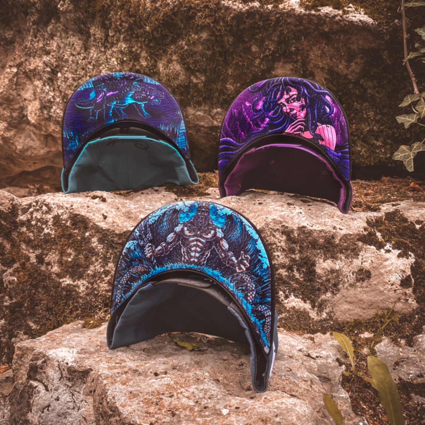 Medusa Snapback - Purple/Black - Capiche Caps Purple