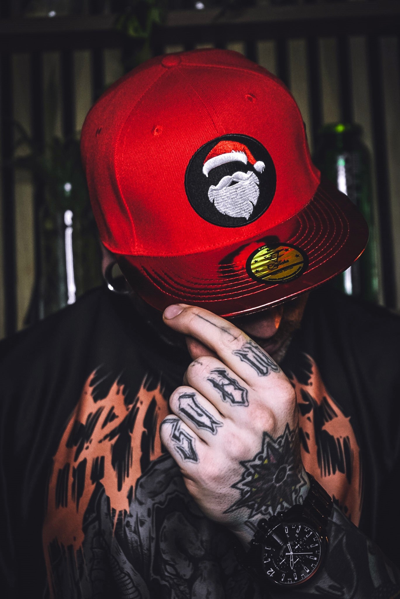 Santa's List Snapback - Red/Metallic - Capiche Caps Limited Edition