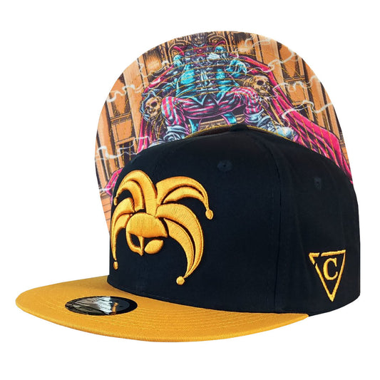 King Clown Snapback - Deep Blue/Yellow - Capiche Caps Clown