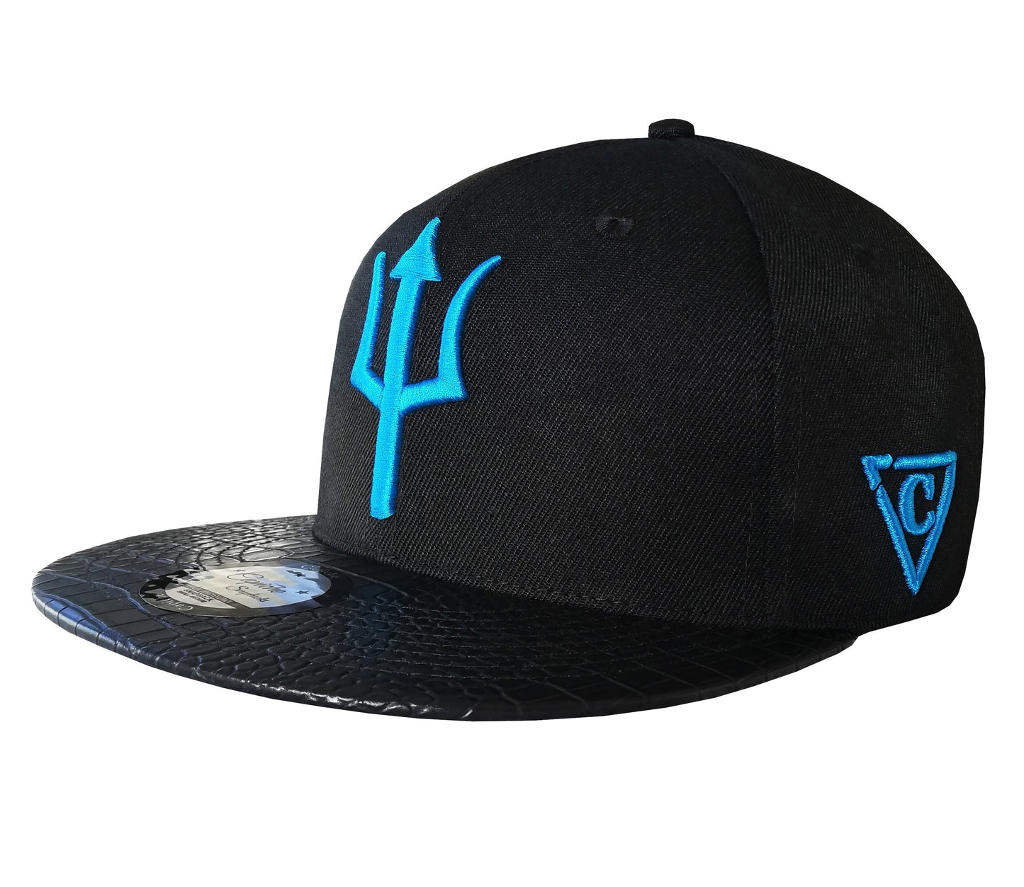 Nyx Snapback - Black/Faux Leather - Capiche Caps Faux Leather