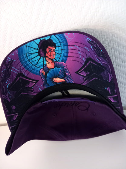 Purple Geisha Curved Cap - Purple - Capiche Caps Purple