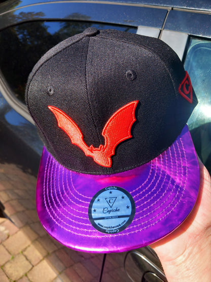 Vampire Snapback - Black/Purple Metallic - Capiche Caps Purple