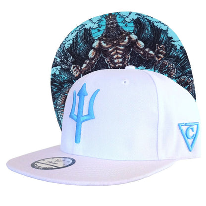 White Poseidon Snapback - White - Capiche Caps Snapback