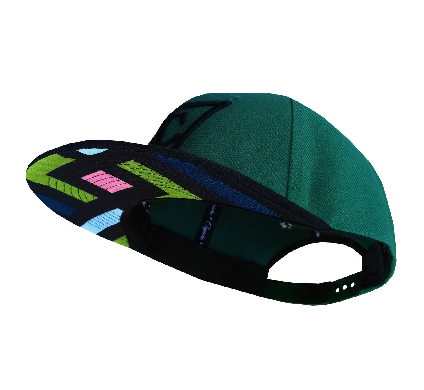 The Square Snapback - Green/Black - Capiche Caps Black