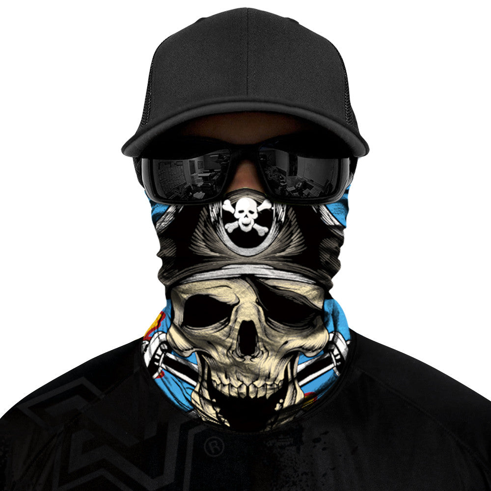 Treasure Map Biker Mask - Blue - Capiche Caps Biker Mask