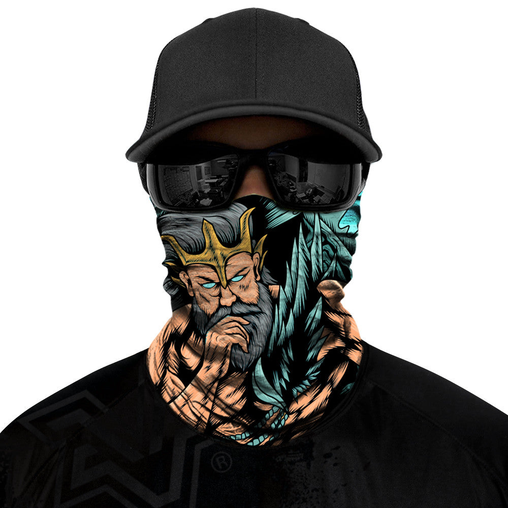 Njord Biker Mask - Blue/Beige - Capiche Caps Black