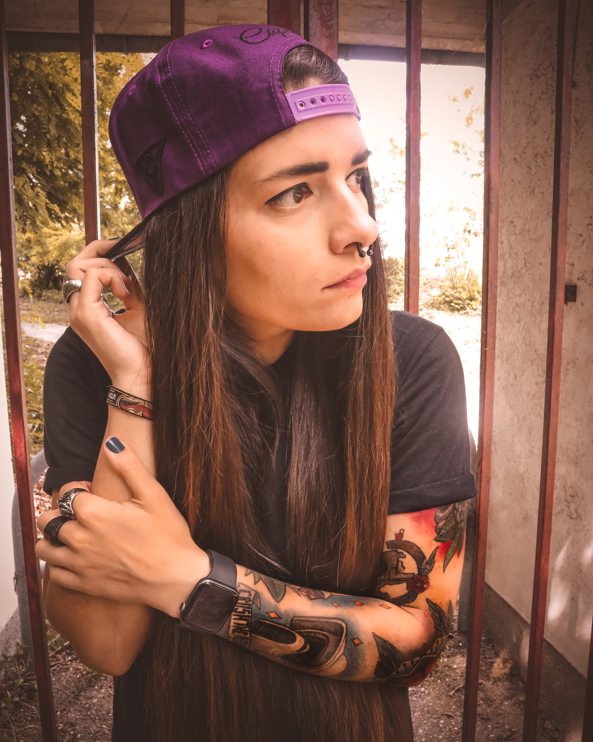 Medusa Snapback - Purple/Black - Capiche Caps Purple