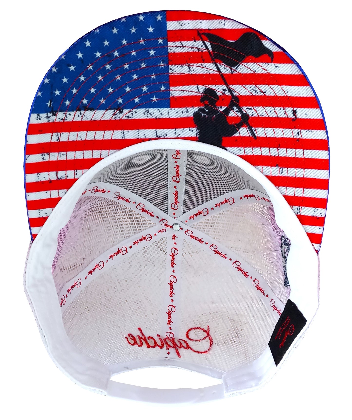 4th of July Trucker Snapback - Red/Blue Metallic - Capiche Caps Trucker Snapback