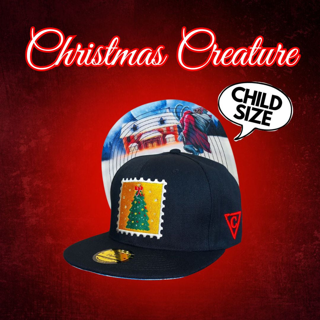 Christmas Creature Snapback Child Size - Black - Capiche Caps Black