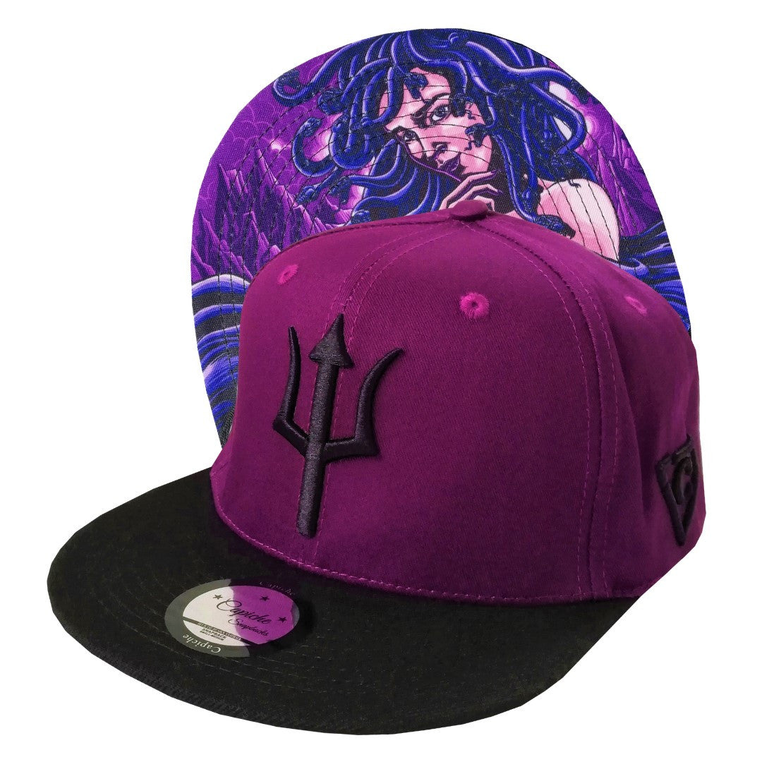 Medusa Snapback - Purple/Black - Capiche Caps Purple