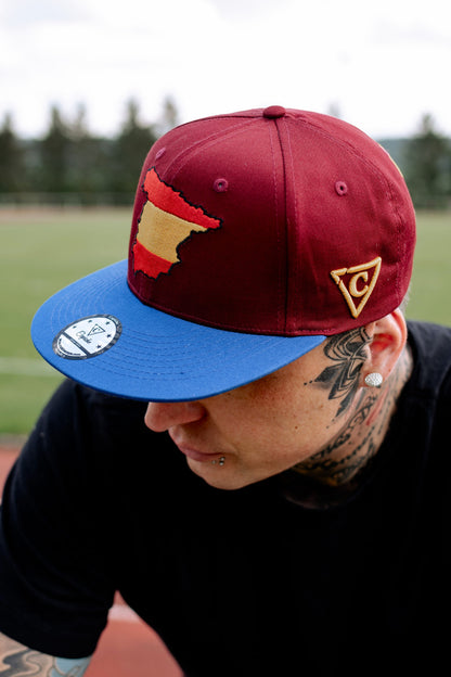 European Championship Spain Dark Red Snapback Baseball Cap Blue Brim (16).jpg