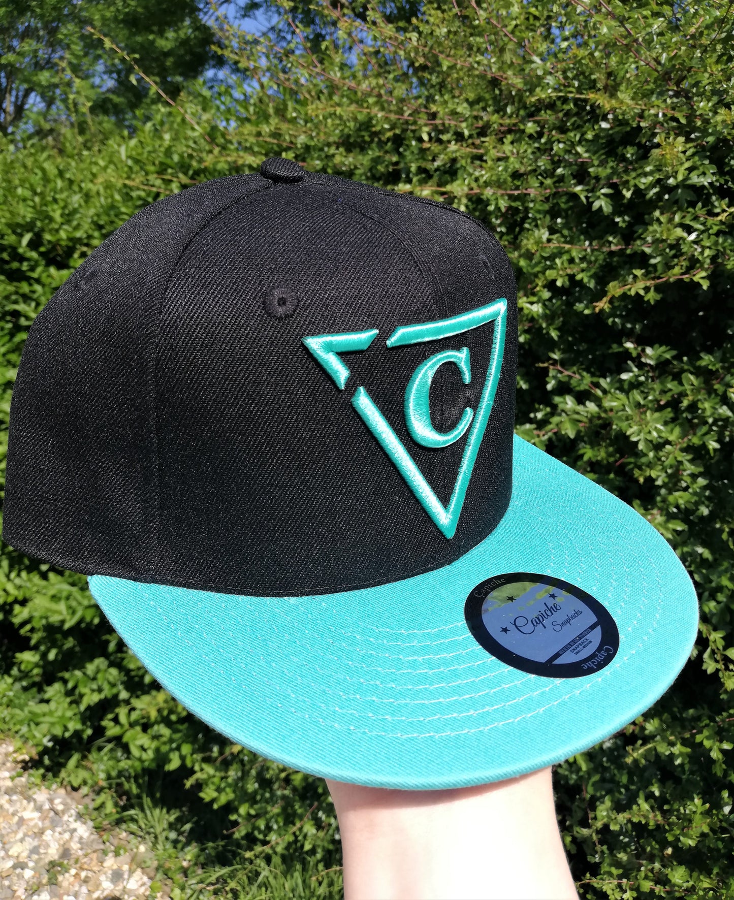 Animix Snapback - Black/Aqua - Capiche Caps Black