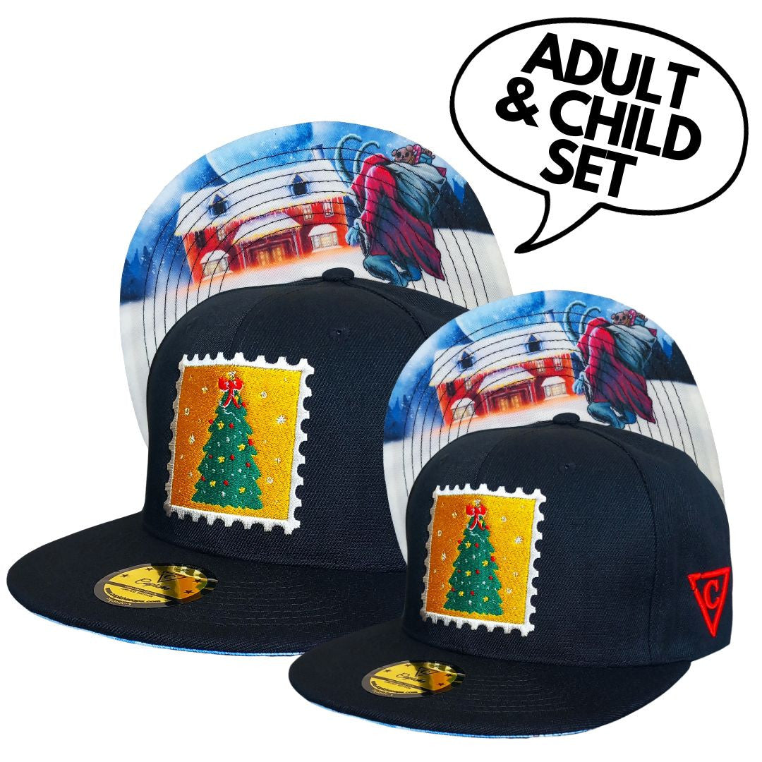 DAD&CHILD Set Christmas Creature - Black - Capiche Caps Black